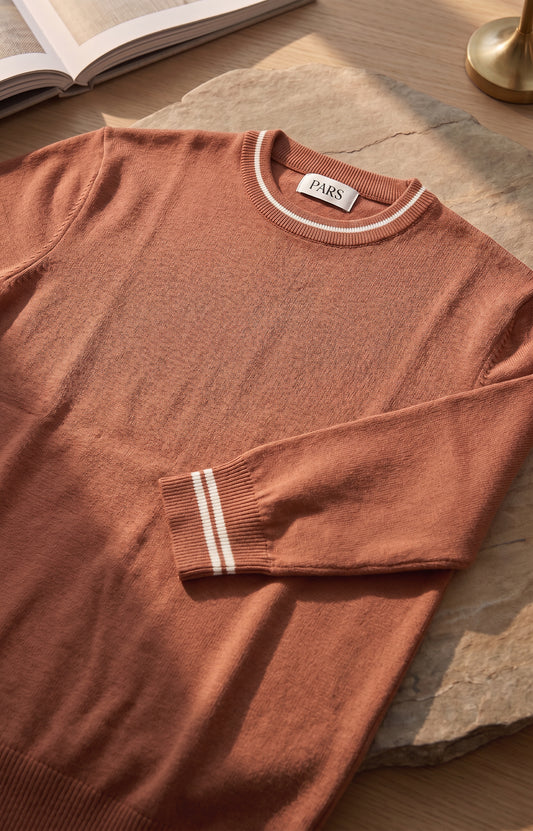 two tone sweater BROWN