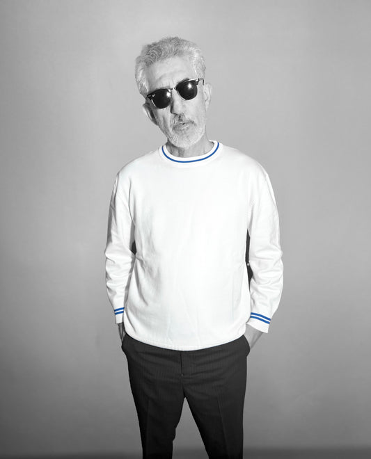 two tone sweater WHITE