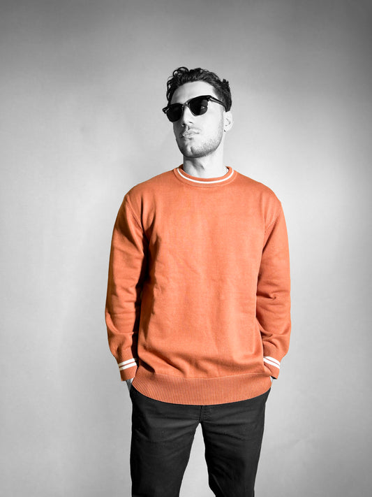 two tone sweater BROWN
