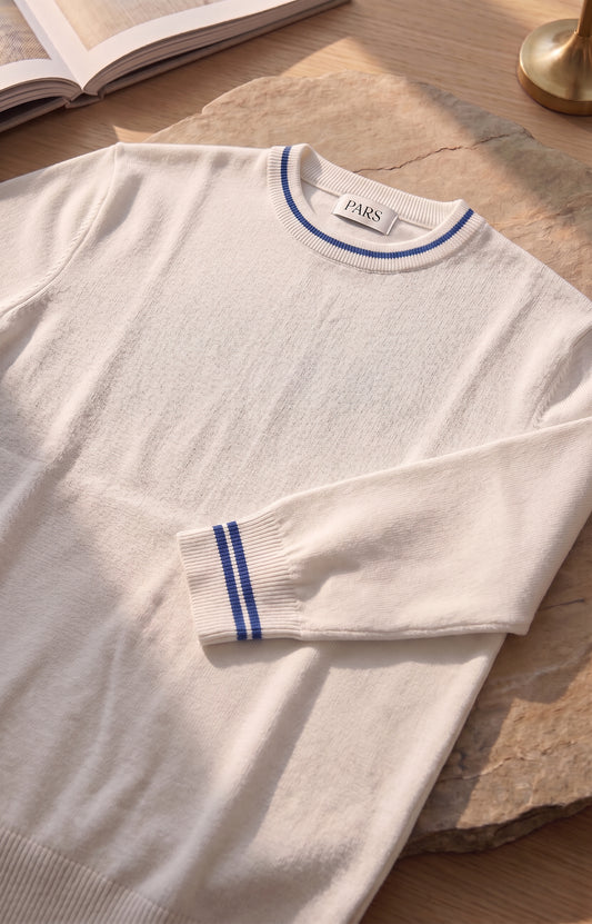 two tone sweater WHITE