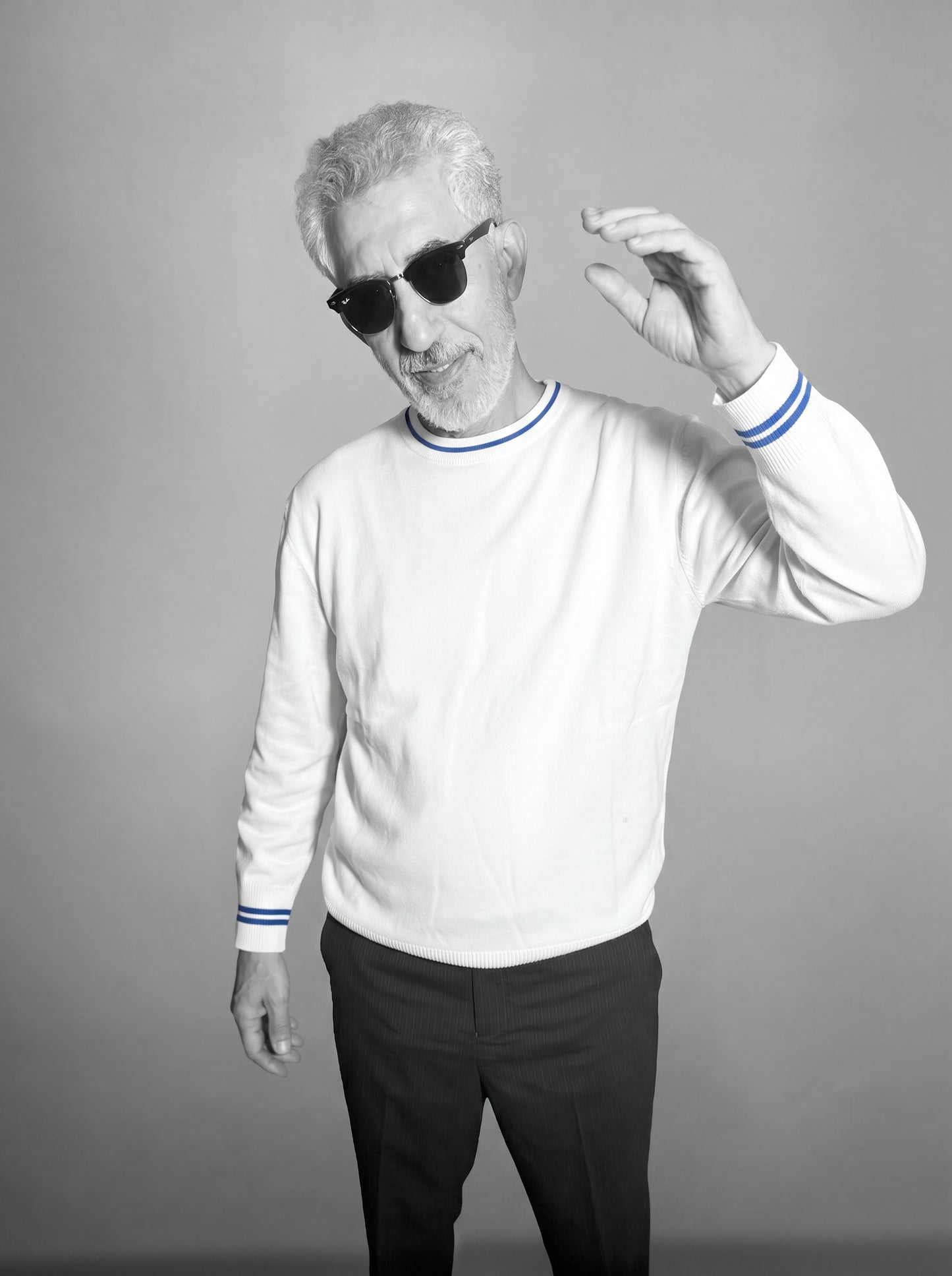 two tone sweater WHITE