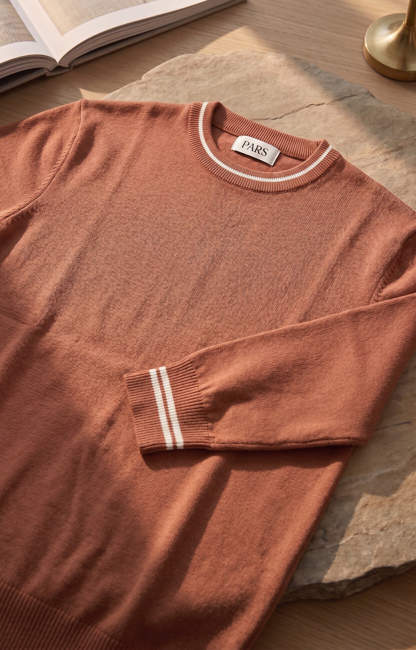 two tone sweater BROWN